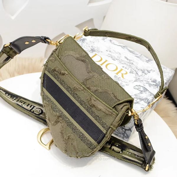 Dior包 迪奧Saddle Bag字母刺繡馬鞍包 Dior手提斜挎包  Dyd1417